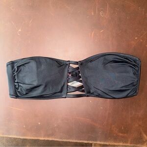 Black Strapless Women's Swim Top